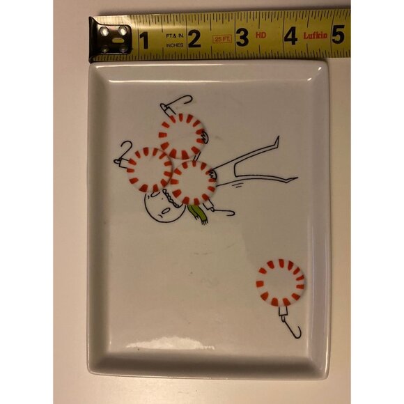 Crate & Barrel CB2 Oliver Peppermint Drops 2012 Xmas Rectangle Appetizer Plate - Picture 4 of 5